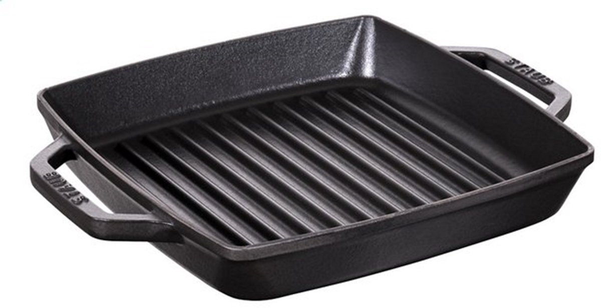 Bol.com Staub Grillpan 2 grepen 28 x 28 cm - zwart aanbieding
