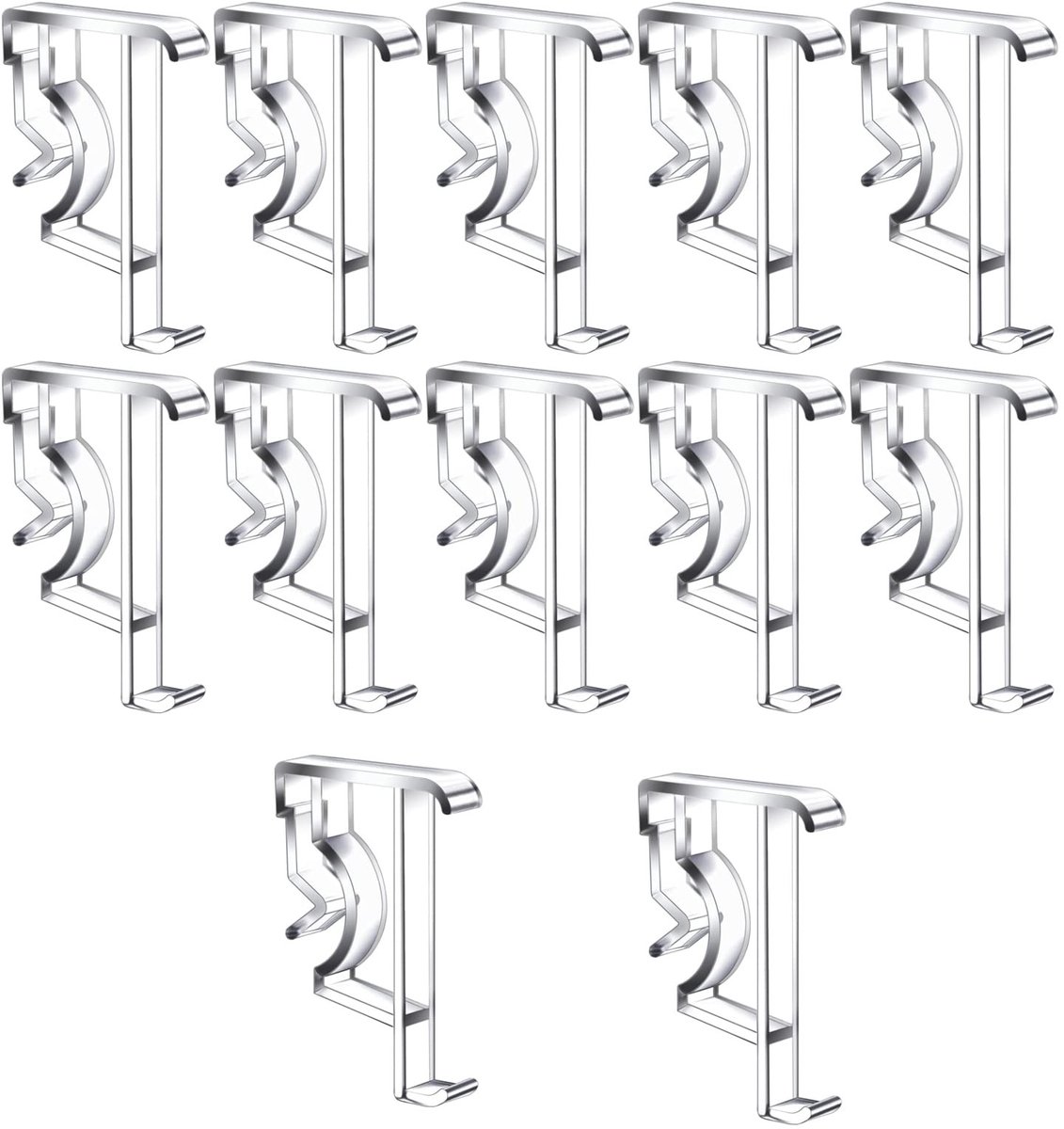 JHUBERS- Valance Clips 12 Stuks - 5 cm Transparante Clips - Voor Houten/Faux Houten Jaloezieën - Duurzaam Kunststof - Eenvoudige Bevestiging - Jaloezieclips