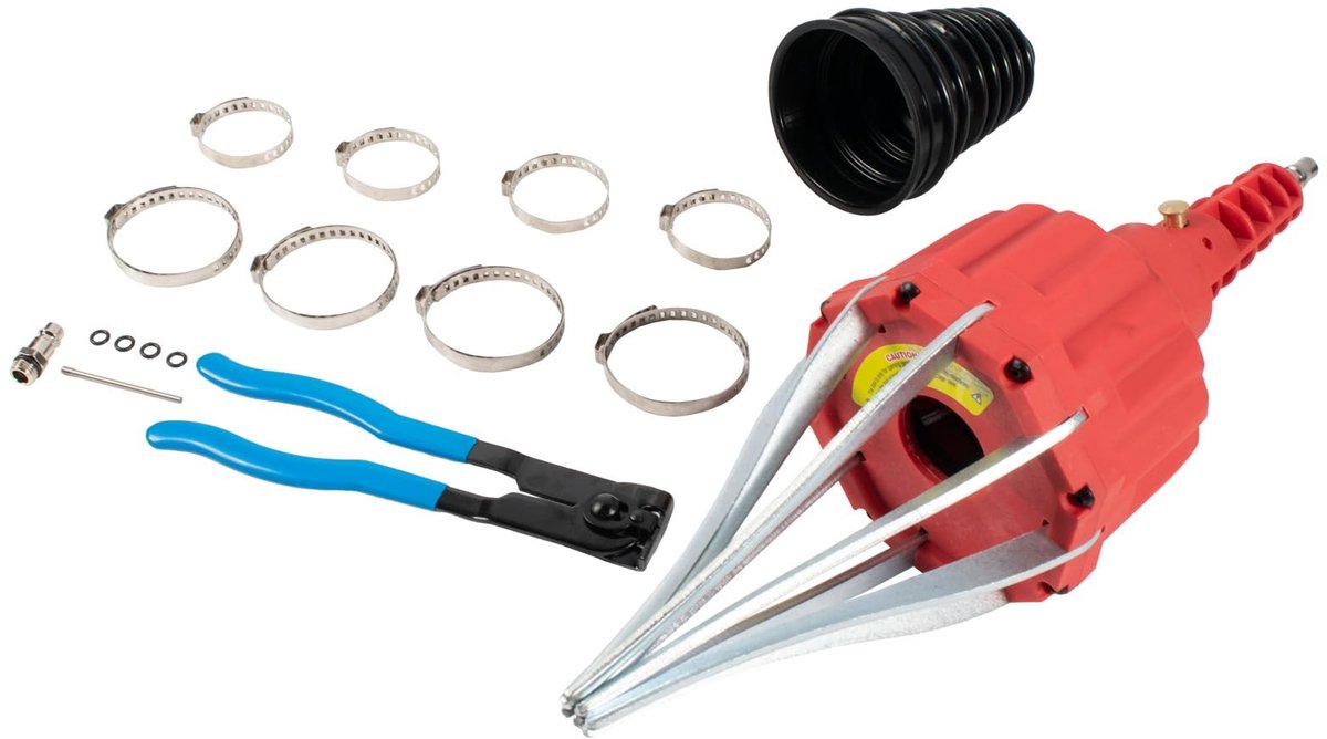 JHUBERS- Asmanchettenspreider set 20-120 mm - Universele Plooibalg - Asmanchet - Klemklem - Klemtang - Geschikt voor rubberen manchetten - Manchetgereedschap