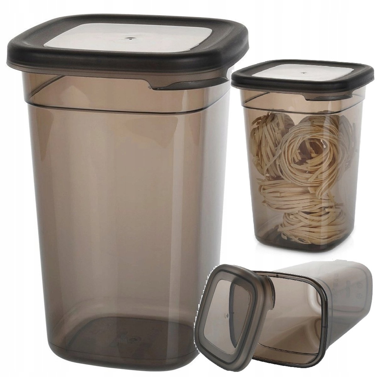 Luchtdichte Voedselcontainer met Deksel - 1L - 16cm - Donkergrijs
