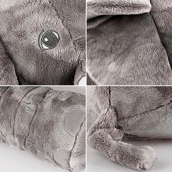 Olifant knuffeldier - Pluche dier - Knuffelen en troosten - XXL formaat - 60 cm - Grijs — afbeelding 4