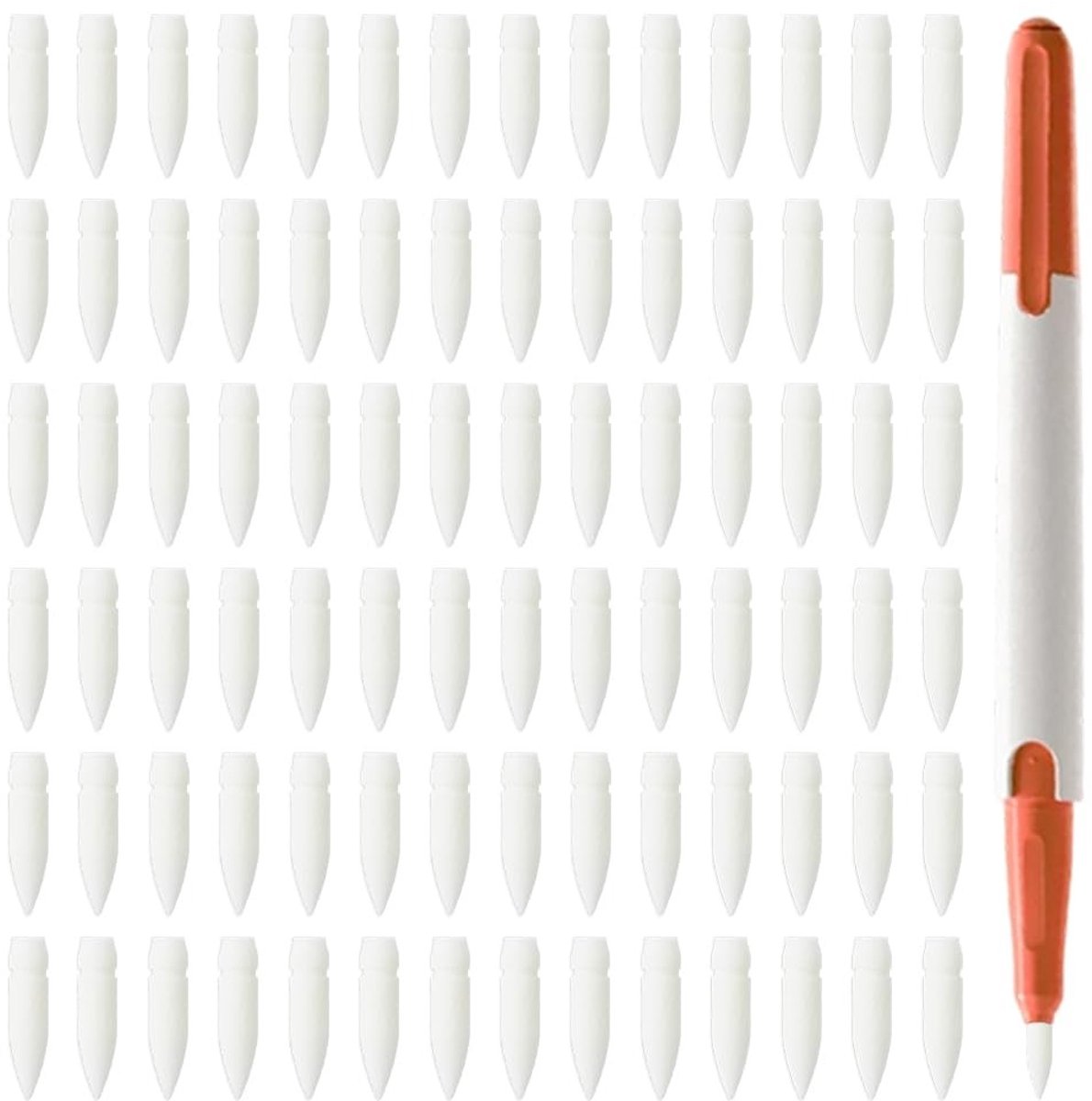 JHUBERS- Markerpen Tips 80 Stuks - Vervangende Penpunten 17x4mm - Nylon Verf Tips - Borstel Tip Vervanging - Kunst Benodigdheden - Geschikt voor Markeerpennen - Verfpenpunten