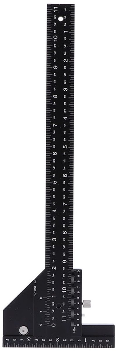 JHUBERS- T-Liniaal 30 cm - Aluminiumlegering - Draagbaar - Precisie - Vergrendelingsmechanisme - Hoogwaardig materiaal - Meetlat