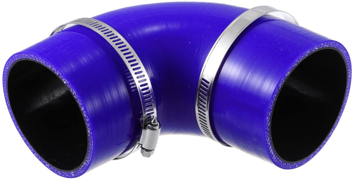 JHUBERS- Silicone Reducer 90 Graden - Slang 70mm/2.75" - Kleur Blauw - Universele Pasvorm - Voor Motorkoelsystemen - Schokbestendig Materiaal - Siliconen Slang