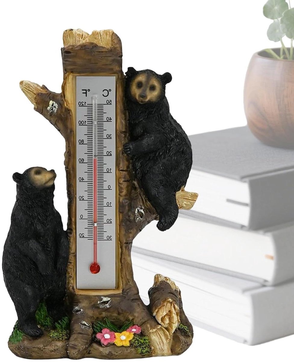 Buitenthermometer Decoratie - Temperatuurmeter Huis - Buiten Weer Checken - Speels Ontwerp Beer - 27 Centimeter Lengte - Uniek