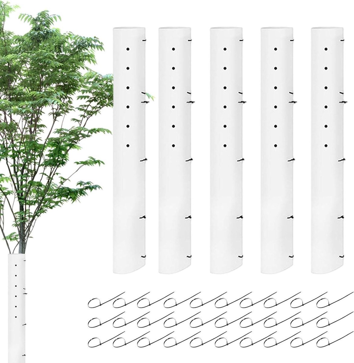 Groeibuizen voor bomen - Boombeschermers - Jonge planten beschermen - Geïntegreerde ventilatiegaten - 5 stuks - Groen