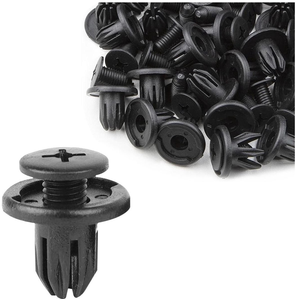 Dailygoods- Kunststof Klinknagels 30 Stuks - Nylon Bevestigingsclips - Universele Bumperbevestiging - Spatbescherming - Slijtvast en Corrosiebestendig - Afmetingen 19,6 x 14 x 10 mm - Autoclips