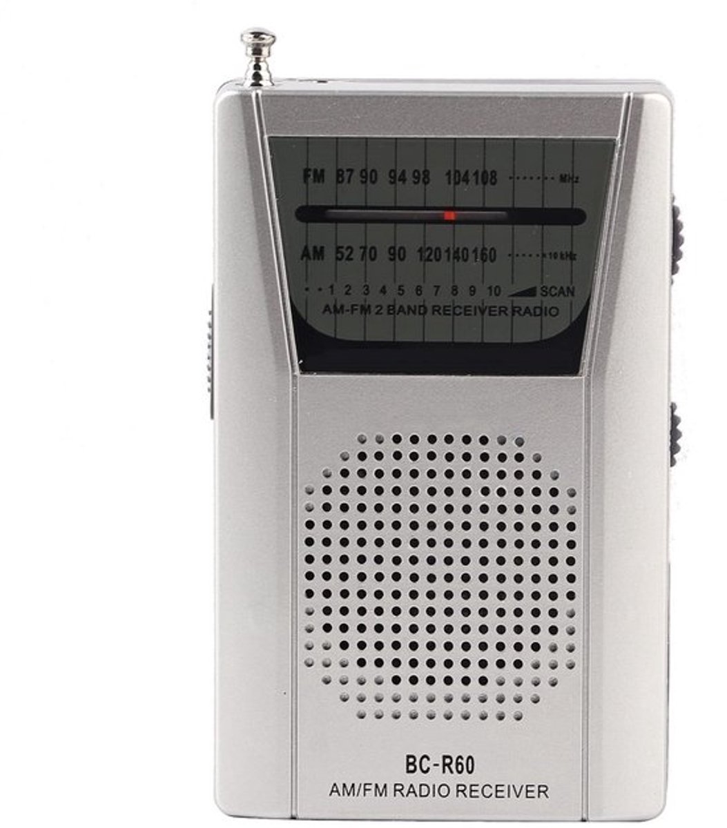 Allecto - Draagbare Radio - Mini-radio - Persoonlijke Radio - Zilver
