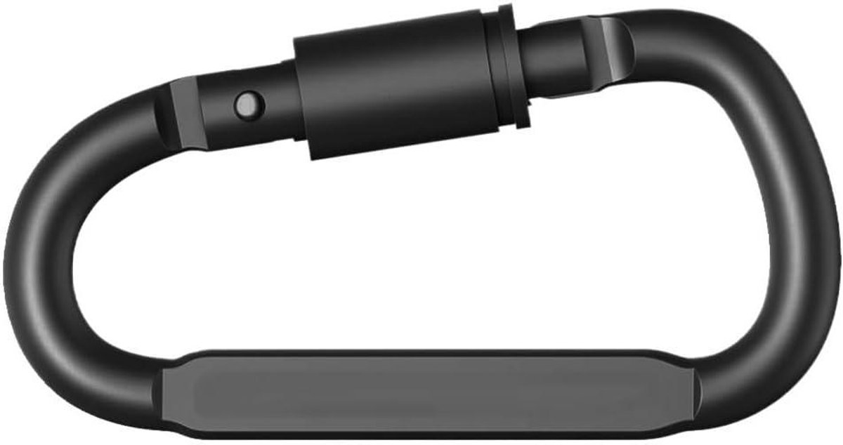 Karabijnhaak Clip - Mini Gesp Haak - Outdoor Activiteiten - Gladde Rand - 78mm - Zwart