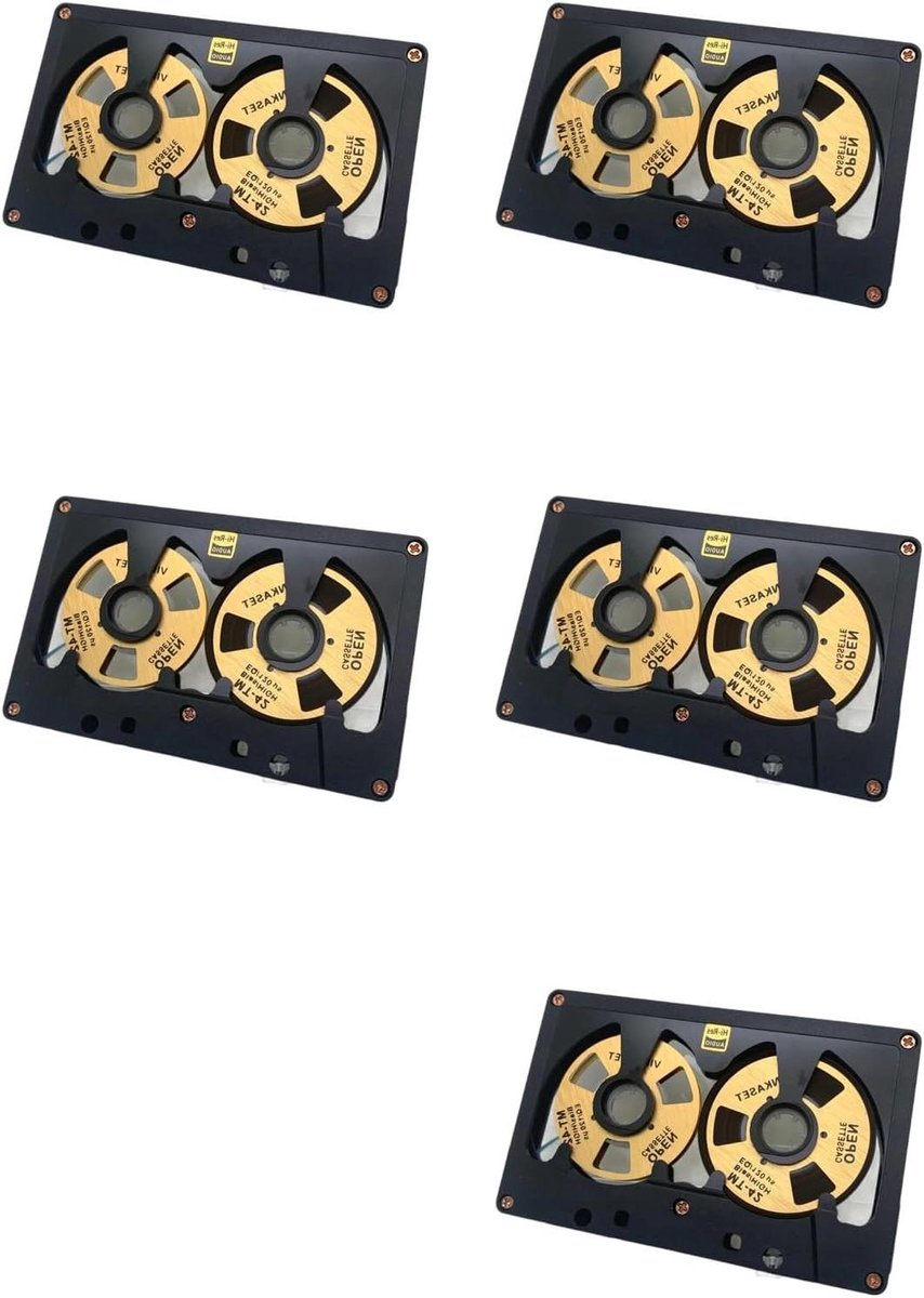 Lege Cassette Tapes - Audio Spoelen - Muziek Opnemen - Metalen Draaiende Spoel - 50 Minuten Opname - Zwart