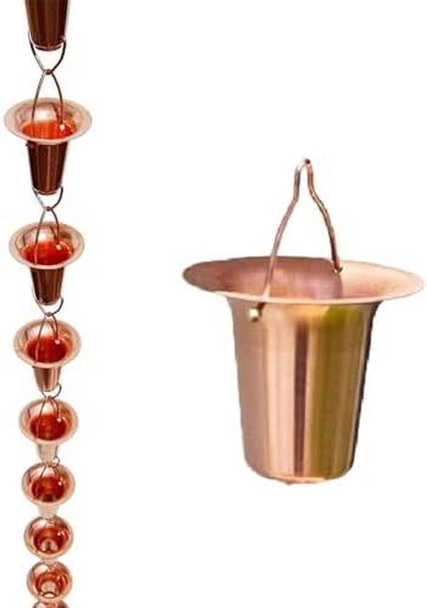 Regenpijp Ketting - Waterafvoer - Tuin Decoratie - Roestbestendig Koper - Diverse Lengtes - Koperkleurig