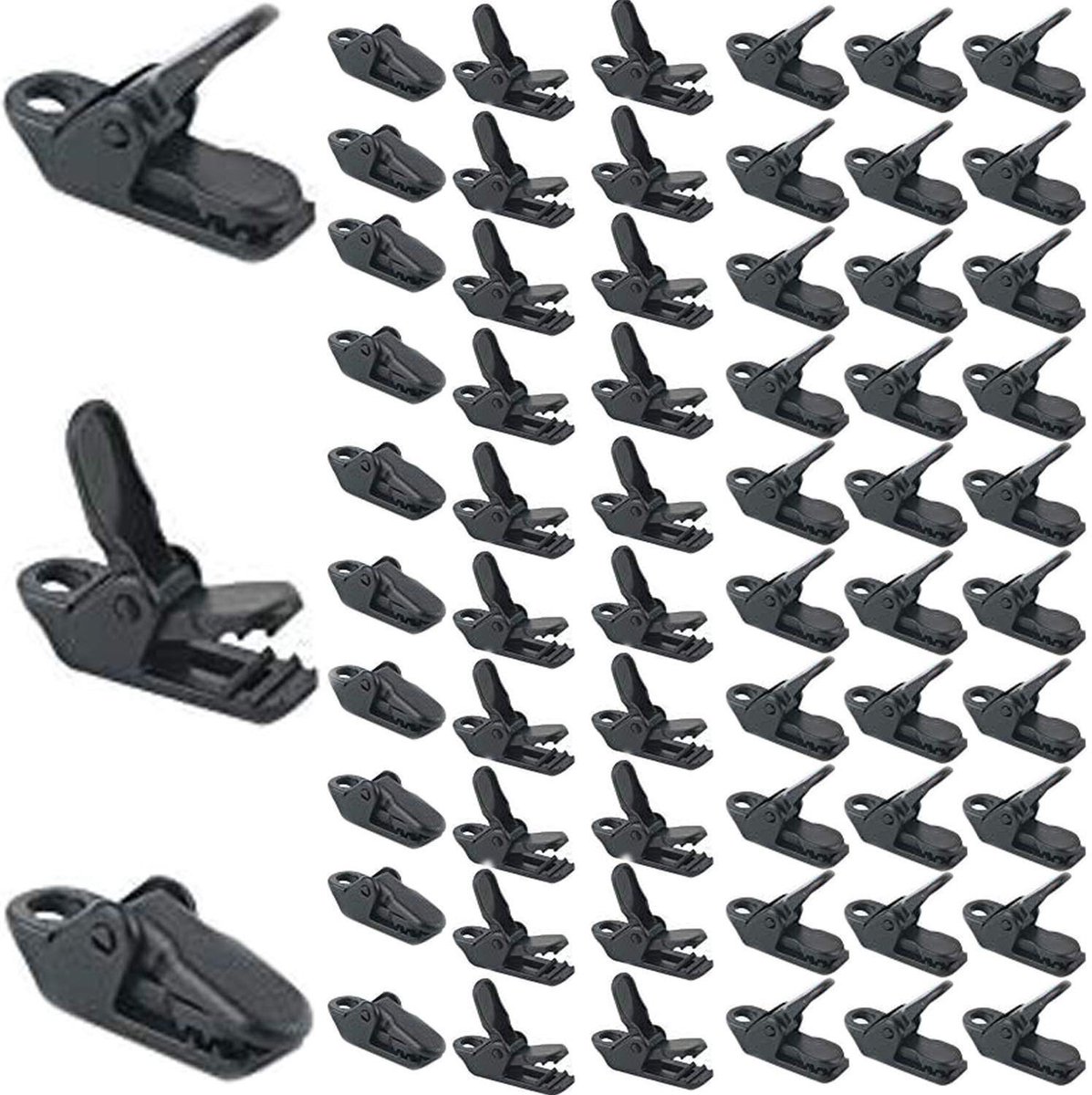 Dailygoods- Tent Clips Set 50 Stuks - Winddichte Klemmen - Kunststof Zeilklemmen - Tentklemmen - Duurzaam - Hoge Trekkracht - Zeilklem