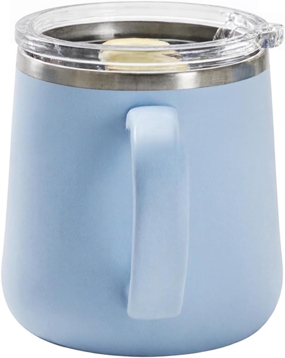 Reiskoffiebeker - Thermosbeker Mok - Dranken Warm Houden - Dubbelwandig Vacuüm Geïsoleerd - 450 ml - Blauw
