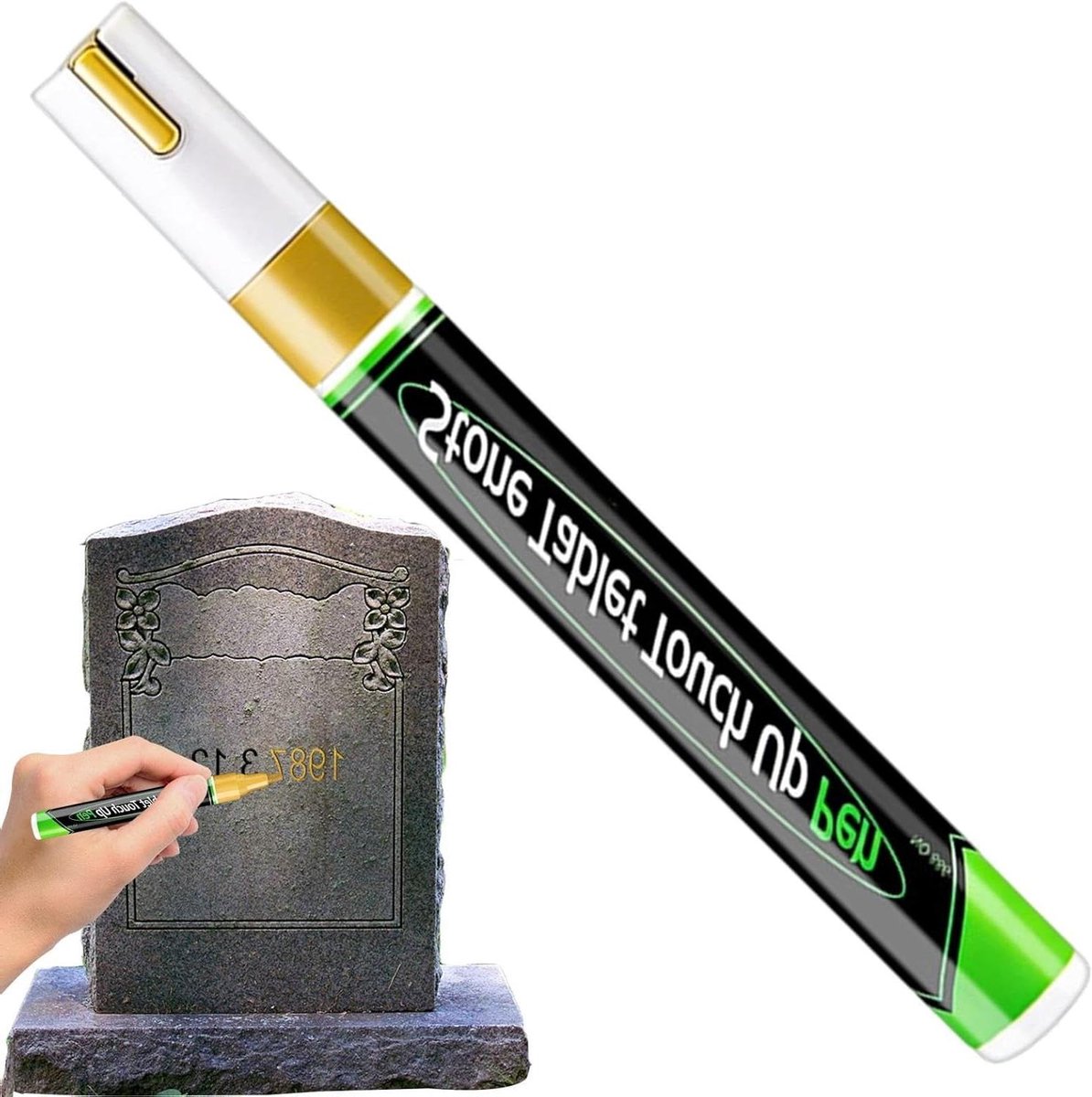 Kleurstiften voor hout - Permanente markers - Herstel en decoratie - UV en weerbestendig - 3 mm punt - Goud