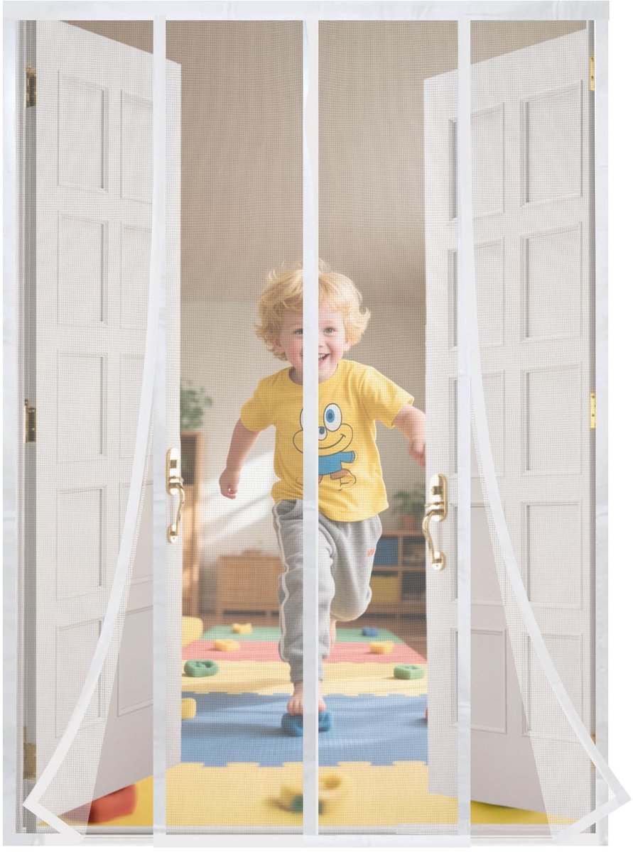 Dailygoods- Vliegengaas 29 x 230 cm - Muggennet voor Deuren - Anti-vliegen - Glasvezel - Automatisch Sluitend - Gemakkelijk te Reinigen