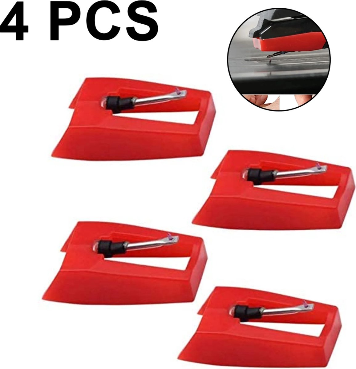 Set van 4 platenspelernaalden/vervangingsnaalden, geschikt als universele accessoires voor platenspelers.