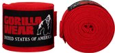 Gorilla Wear Boksbandages - Elastische Handwraps voor (Kick)boksen & MMA - Pols- en Knokkelbescherming - 2 Stuks - S / 2.5m - Rood
