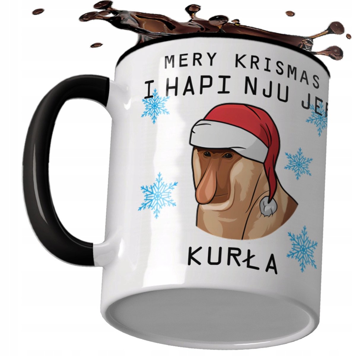 Keramische Mok met Nosacz Kerstprint - 330ml