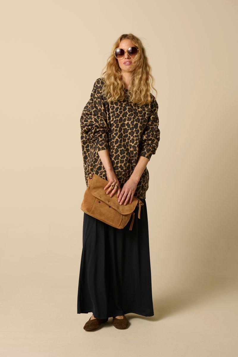 Sissy-Boy - Beige sweater met leopard print