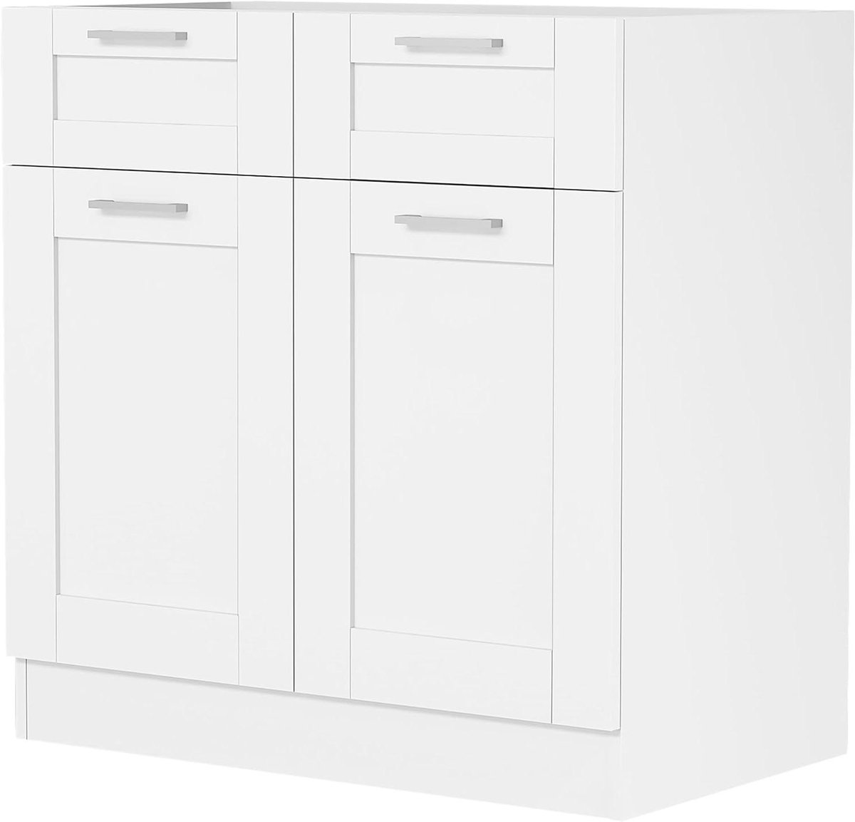 Keukenkast Lade - Onderkast Keuken - Keuken Opbergen - Landhuis Stijl - 80 cm Breed - Wit