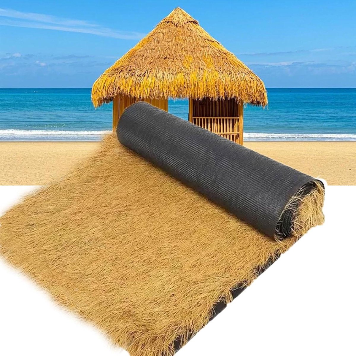 Kunstgras Dakbedekking - Rieten Dak Rol - Tuin Decoratie - Hoge Dichtheid - 0.5x1 Meter -
