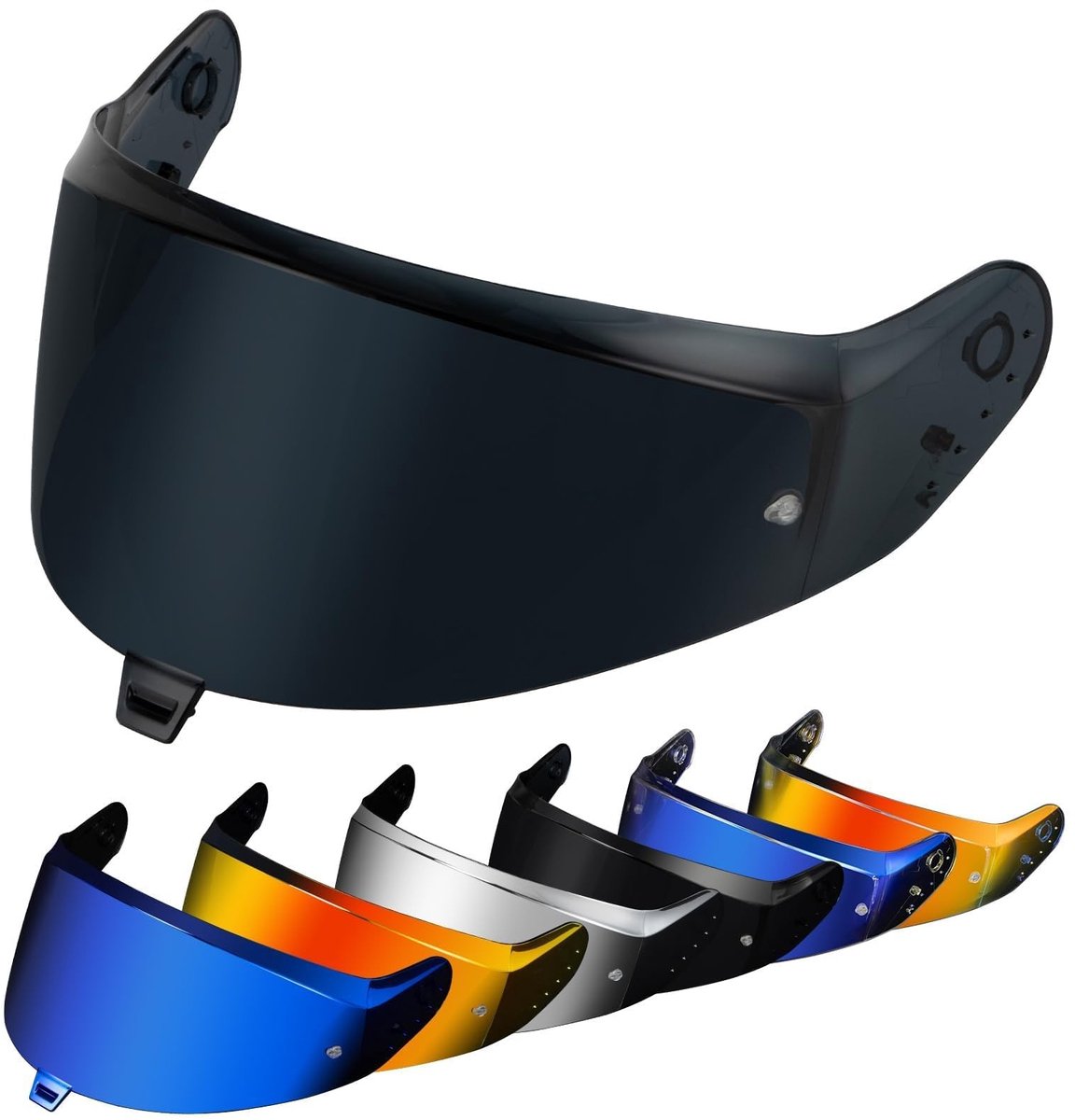 Dailygoods- Helmvizier gespiegeld - Helmvizier getint - Motorhelm accessoires - Vervanging - SKWAL i3 RIDILL 2 - Donker zwart - Motorvizier