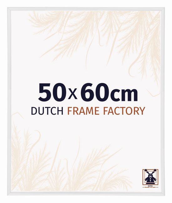 Cadre blanc 50x60 cm avec le texte 'DUTCH FRAME FACTORY'.