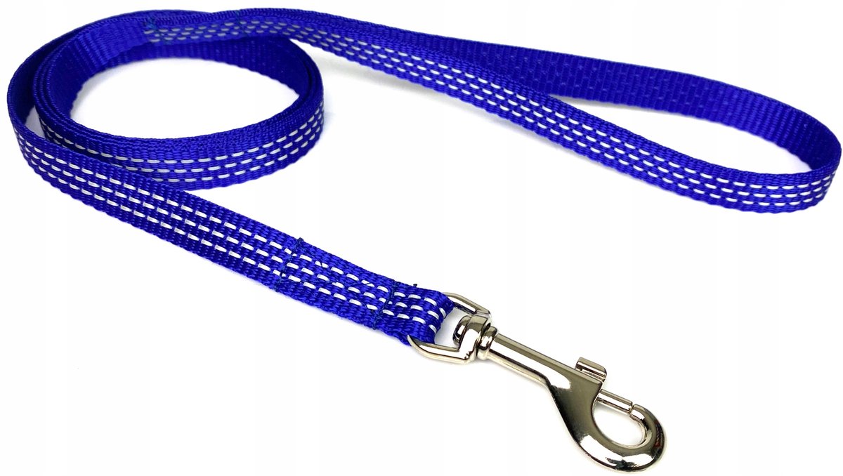 Blauwe Hondenriem 140 cm met Reflectie - 16 mm Breed