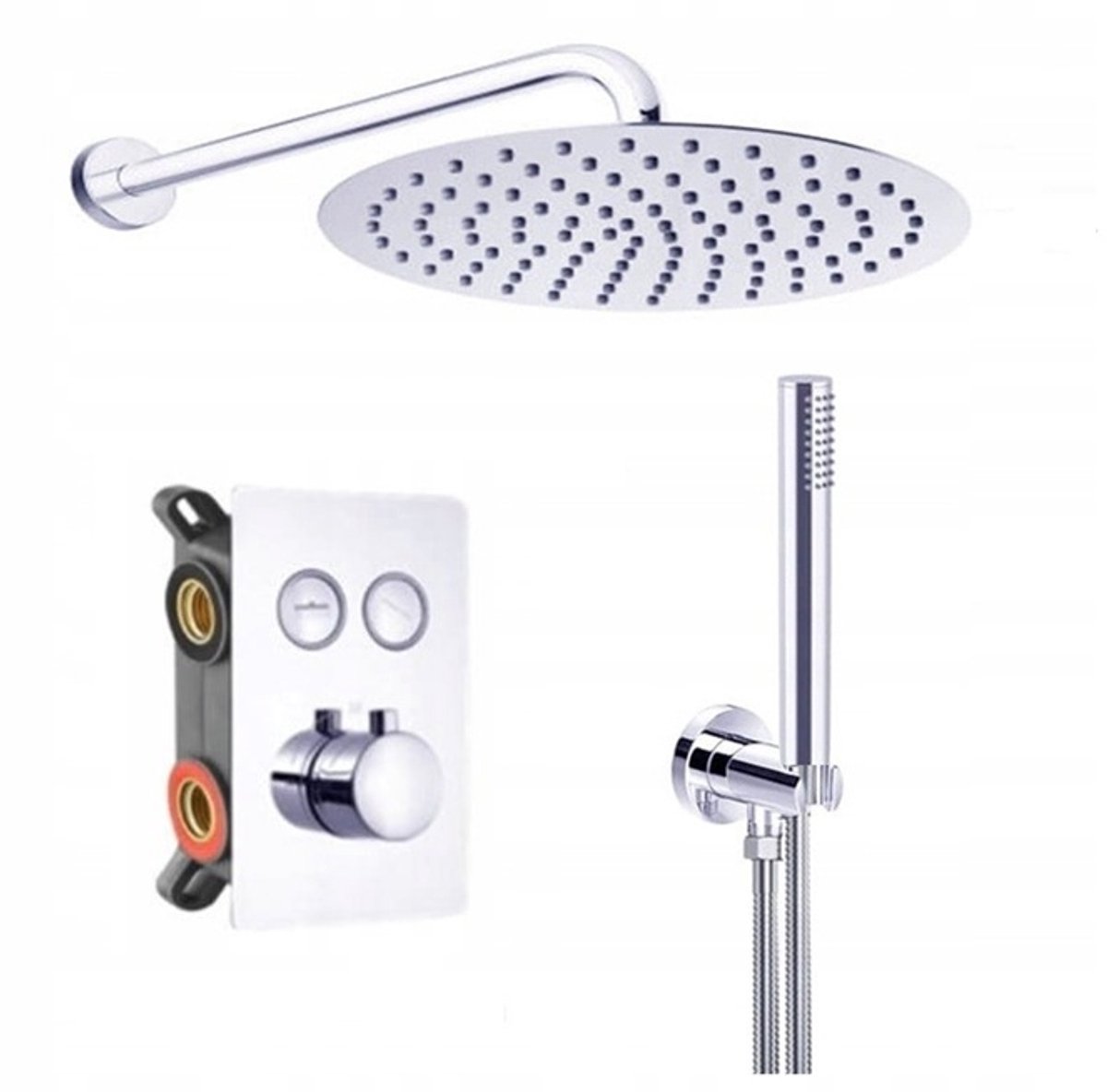 Veldman Thermostatische Inbouw Doucheset met 30cm Rainshower