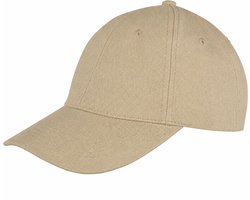 Okado Baseball Cap Kaki – Katoenen Baseball Pet met 6 Panelen – Verstelbare Unisex Pet met Klittenbandsluiting – One Size voor Dames en Heren
