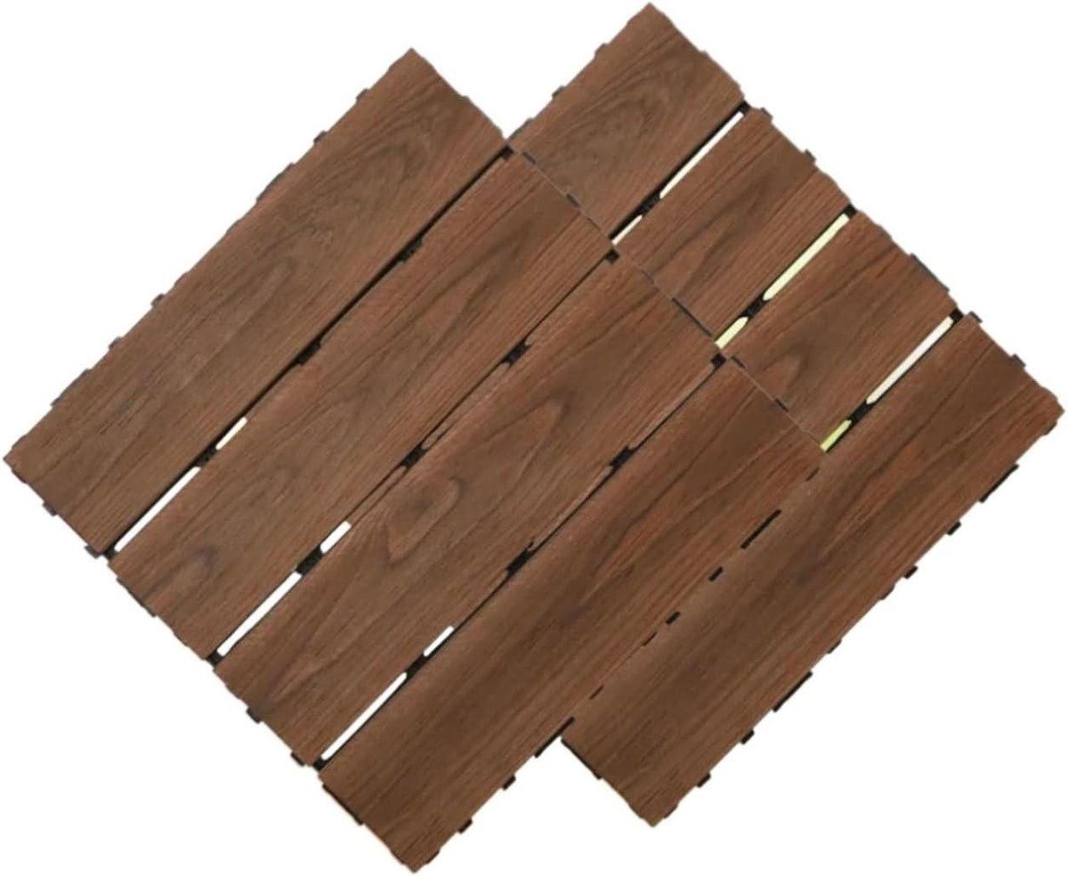 Terrastegels Hout - Buiten vloer - Terras aanleggen - Antislip oppervlak - 6 stuks - Zwart
