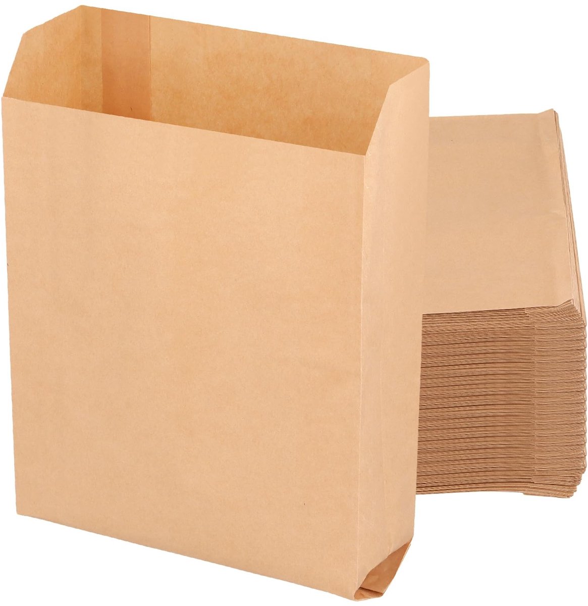 SOUQONE- Papieren Zakken 300 Stuks - Kraftpapier - 15 x 5 x 22 cm - Vetbestendig - Boodschappentas/Snoepzakje - Geschikt voor Snacks - Cadeauzakjes
