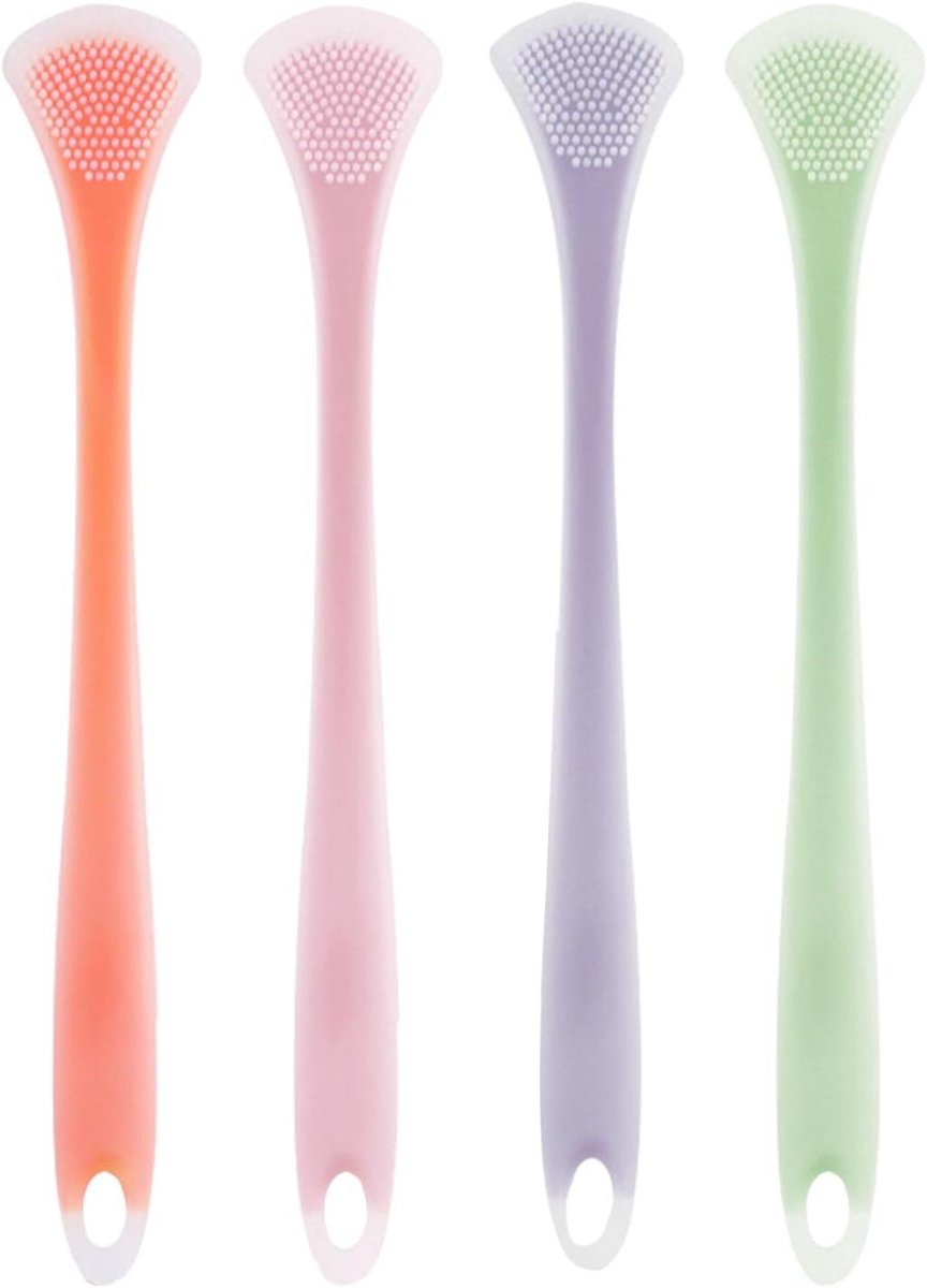 Tong Schraper - Reinigers Set - Frisse Adem - Zacht Siliconen - 4 Stuks - Multicolor