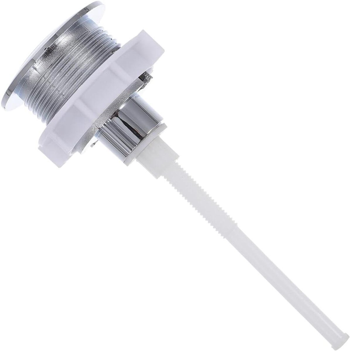 Toiletspoelknop Vervanging - Universele Knop - Water Besparen - Eenvoudig te Installeren - 14 cm Lengte - Zilverkleurig