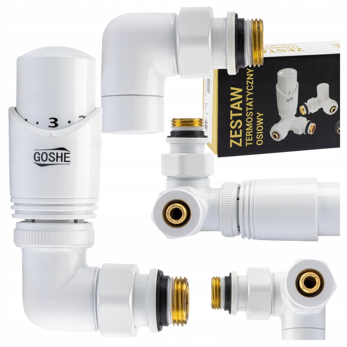 Thermostatische Radiatorafsluiter Wit 1/2" PEX 16 Set