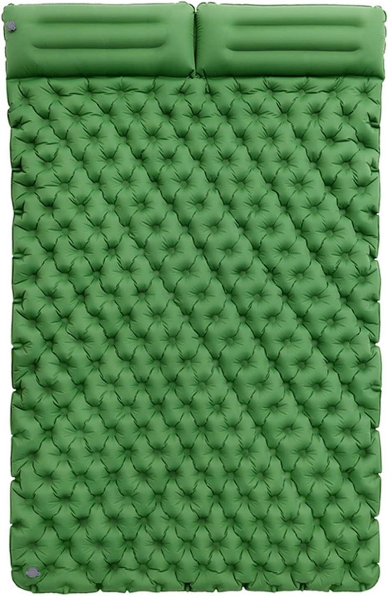 Opblaasbaar Bed - Kampeer Matras - Buiten Slapen - Dubbel Laags Ventiel - 200x120x7CM - Groen