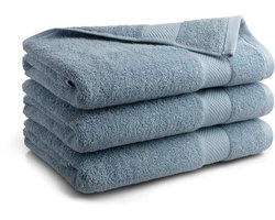 DoubleDry Hotel Badhanddoeken 70 x 140 cm – Set van 3 – 100% Katoen 500 g/m2 – Zacht & Absorberend - Lichtblauw