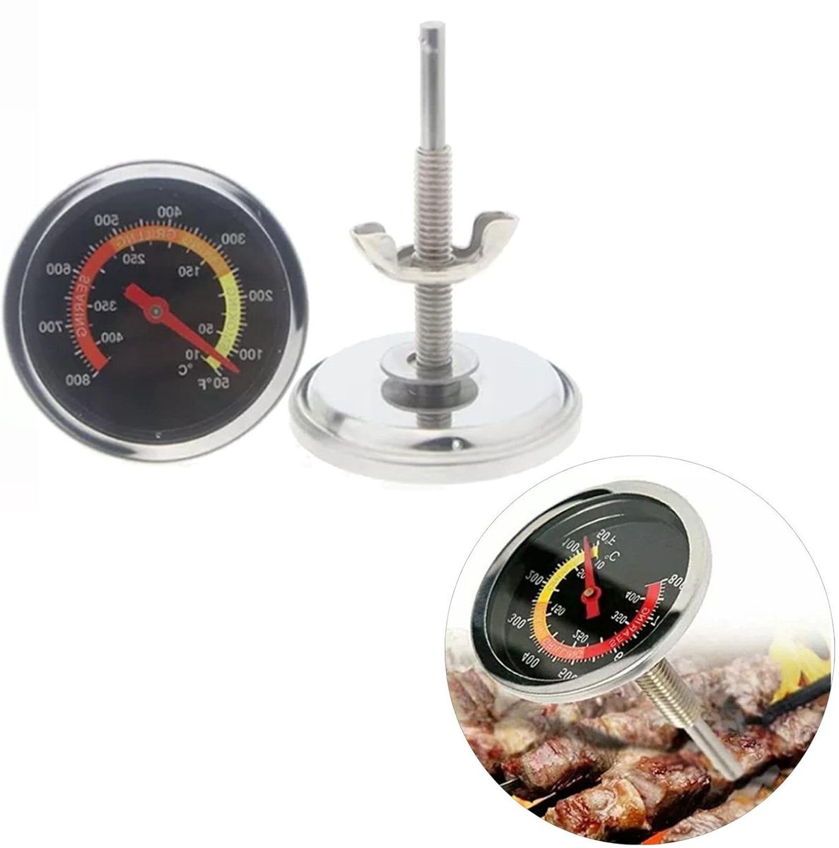 Oventhermometer - Keukenthermometer - Nauwkeurig Koken - Bimetaal Constructie - 50-400 ℃ - Metaal
