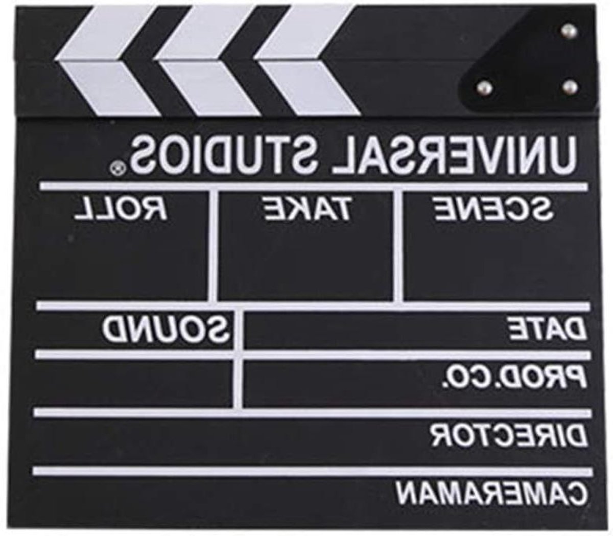 Leeadwaey Wooden Director Movie Scene Clapperboard TV Video Klepper Board Film Photographic Prop Hanging Decorations, Black