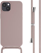 Coque iPhone 15 Plus avec cordon - iMoshion Coque en Siliconen avec cordon - rose
