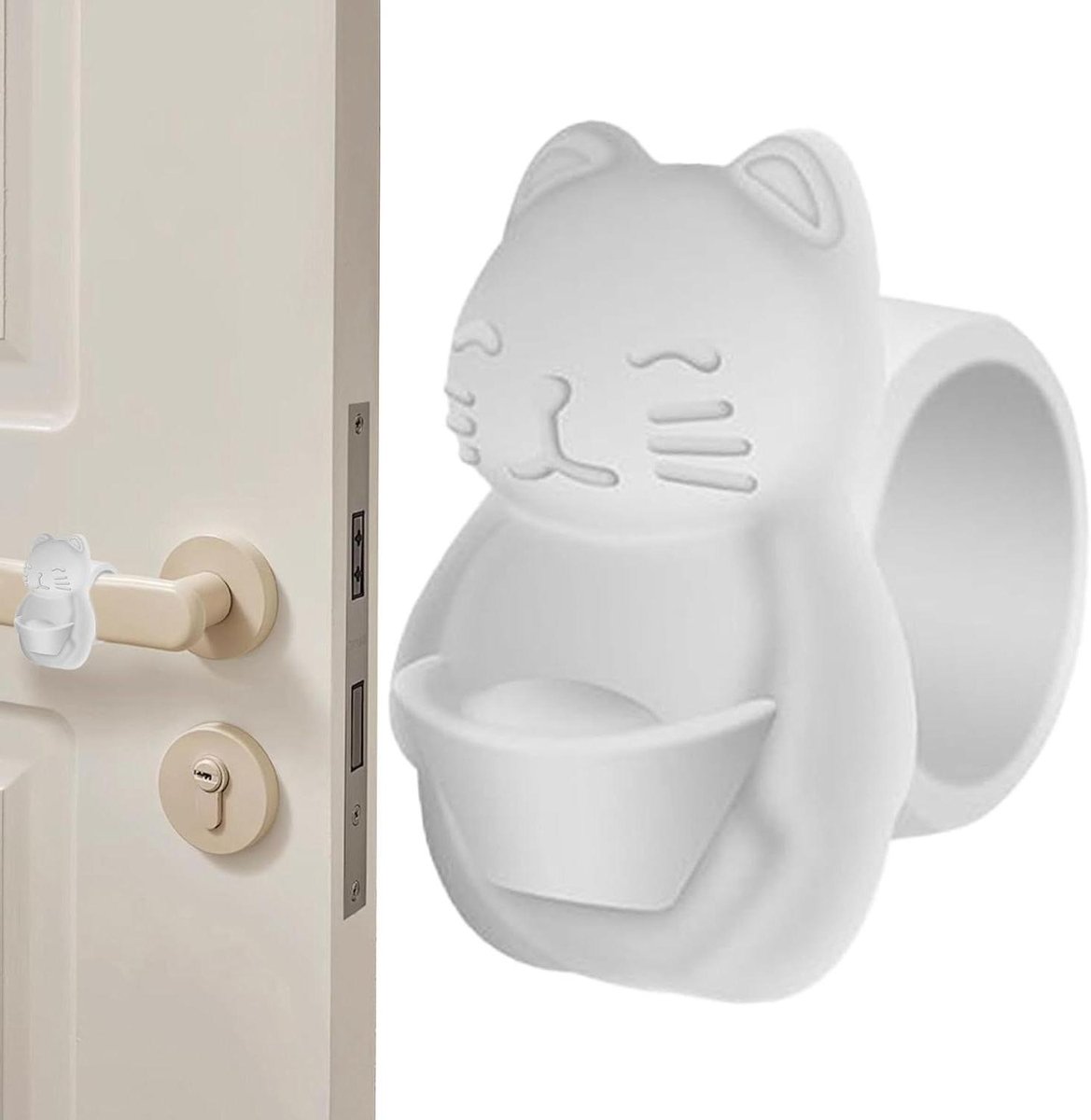 Deurstopper - Deurdemper - Bescherming deur - Zonder boren - 65 cm - Transparant