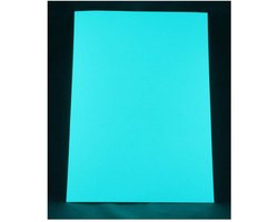 LUMENTICS Lichtgevende folie sticker blauwgroen A4 - In het donker lichtgevende kleeffolie. Lichtgevende UV-kleurfolie om te knutselen, op maat te snijden of te bedrukken.