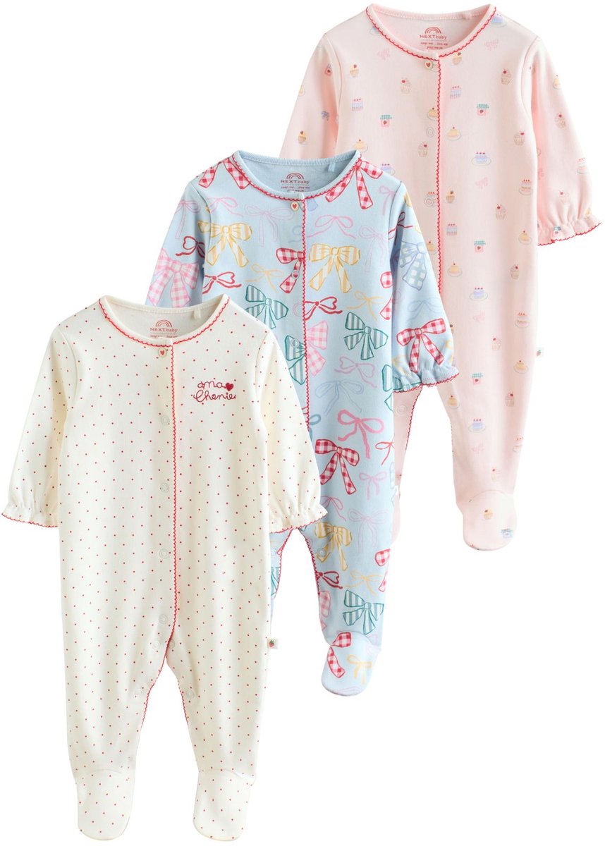 Next - Meisjes - Set van 3 babypyjama's - Crème