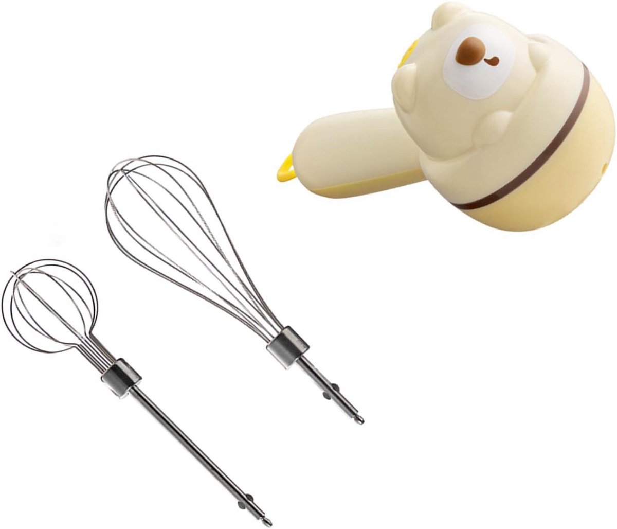 Handmixer Elektrisch - Garde Mixer Draadloos - Snel Mixen - Roestvrij Staal - 250 Gram - Wit