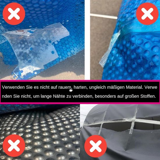 Reparatietape Luifel - Tent Tape - Waterdicht Afdichten - Scheurvast Materiaal - 8 cm x 20 m - Wit van Merkloos — afbeelding 4