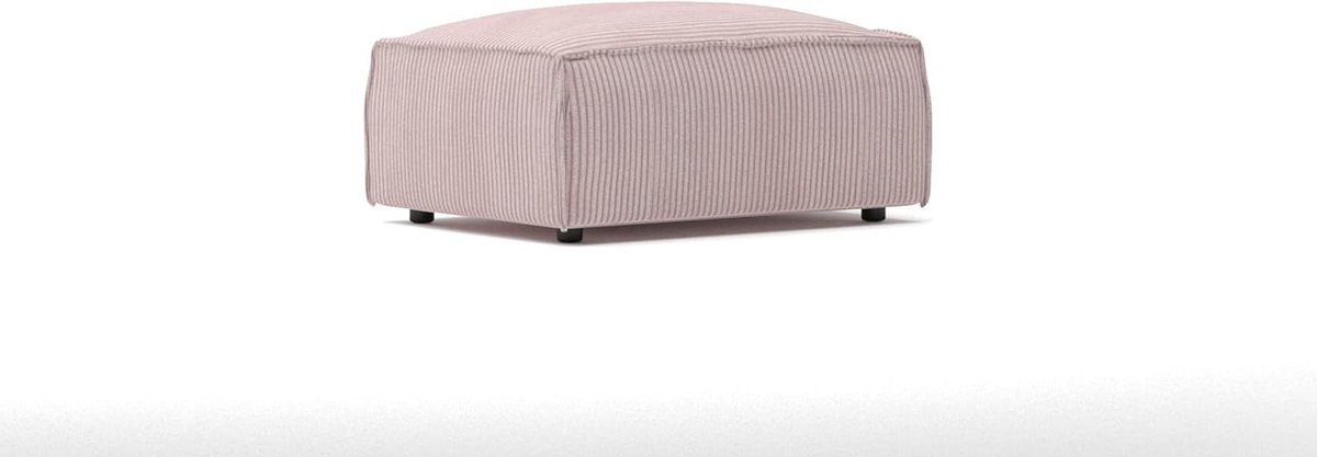 Zitpoef - Voetenbank kruk - Ontspannen zitten - Corduroy bekleding - 93 x 73 x 46 cm - Poederroze