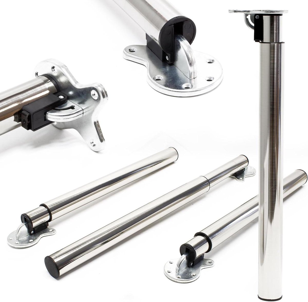 Tafelpoten Set - Meubelpoten Verstelbaar - Meubels Maken - In Hoogte Verstelbaar - 70-110 cm - Nikkel