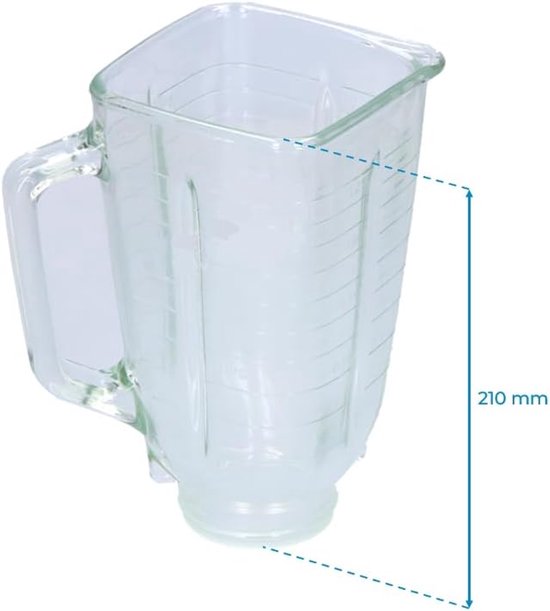 Glazen Karaf Vierkant - Mixer Kan - Dranken Serveren - Hoogwaardig Reserveonderdeel - 125 L - Transparant van Merkloos — afbeelding 5