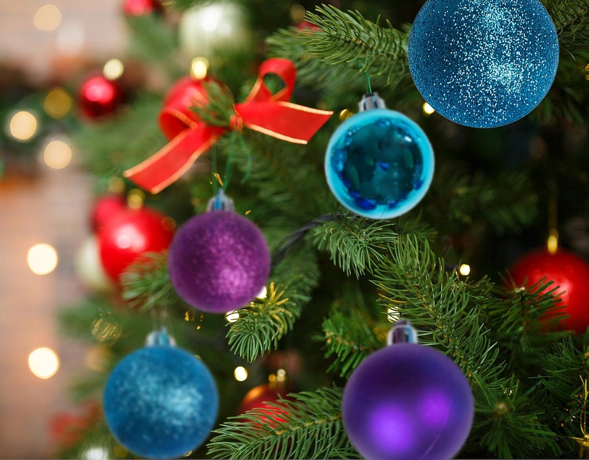 Kerstballen Set - Hangende Ornamenten - Kerstboom Versieren - Onbreekbaar Materiaal - 100 Stuks - Blauw & Paars – foto 5