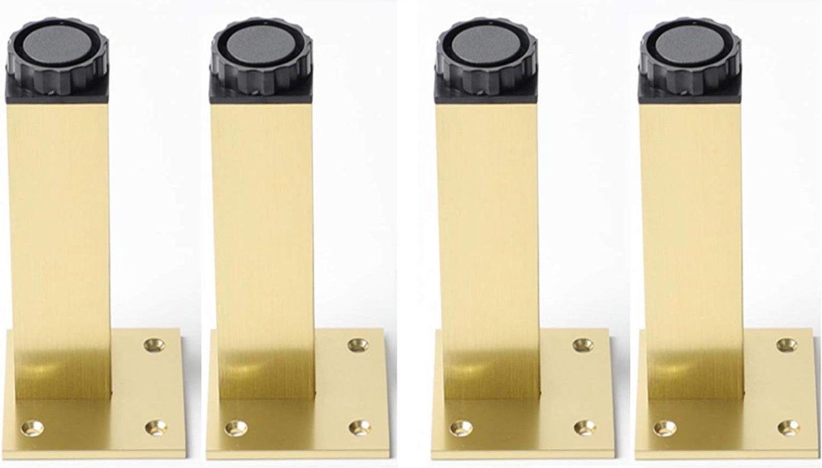Meubelpoten Set - Tafelonderstellen Vervanging - Meubels Stabiliseren - Verstelbare Hoogte - 25 cm - Goud